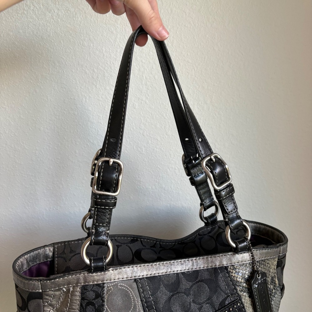 Coach Patchwork Y2K Tote Shoulder Bag - Gem